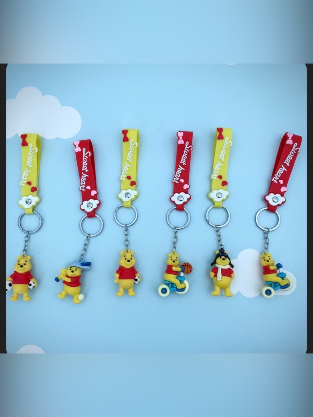 6 Winnie the Pooh bag charms
